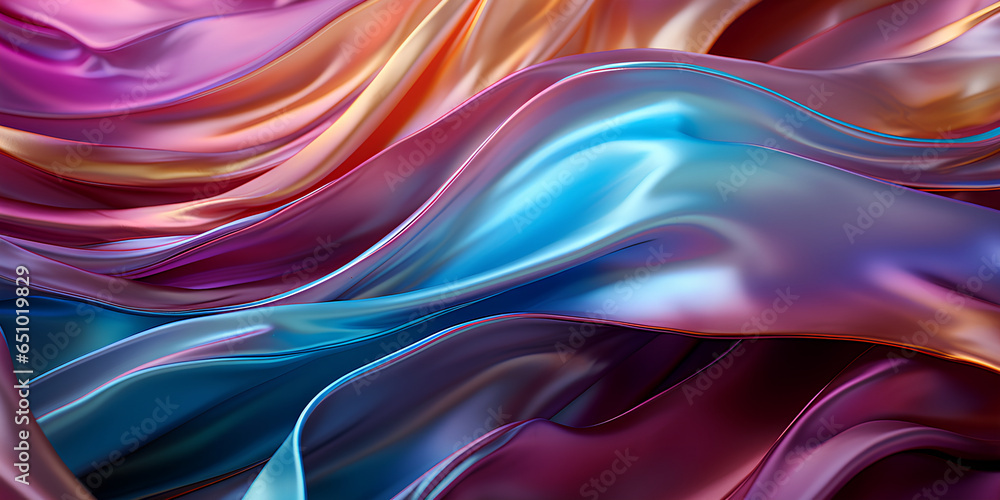 Close Up Abstract Rainbow Satin Texture