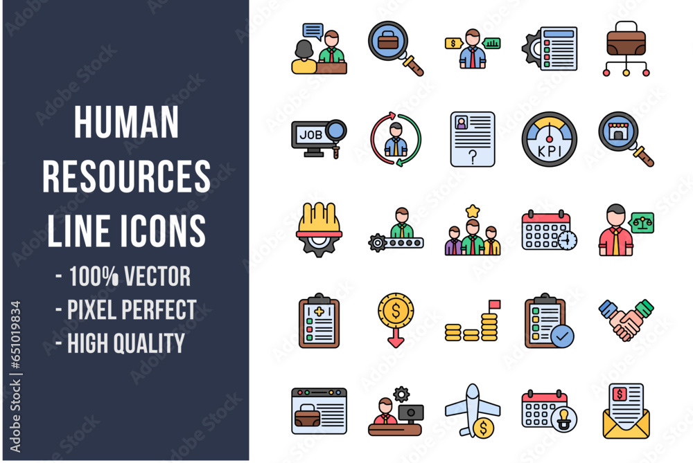 Obraz premium Human Resources Flat Icons