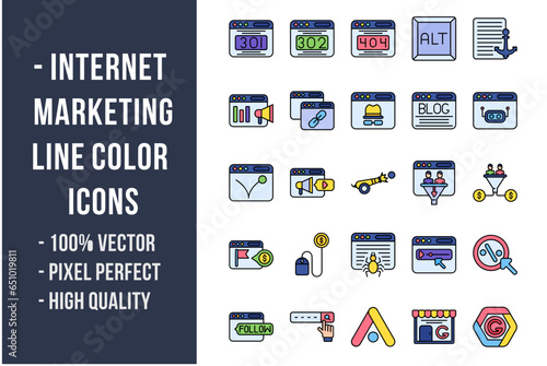 Internet Marketing Flat Icons