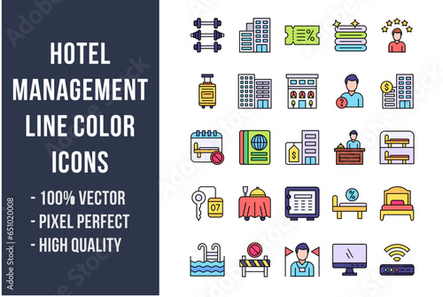 Hotel Management Flat Icons