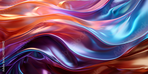 Close Up Abstract Rainbow Satin Texture