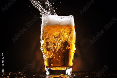 Beer Poured Into Glass