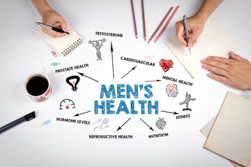 Men's Health Concept. The meeting at the white office table