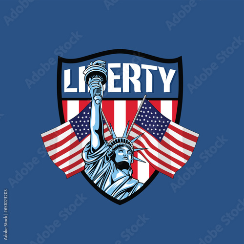 Vector illustration of american liberty statue