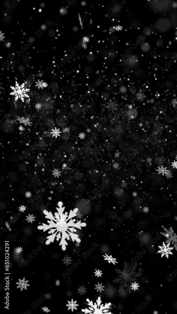 Realistic Vertical Resolution Snow and Snowflakes animation with seamless Loop, Useful for Mobile Videos, Reels, Stories, Winter and Christmas Theme Animation Realistic Vertical Resolution Snow and Snowflakes animation with seamless Loop, Useful for Mobile Videos, Reels, Stories, Winter and Christmas Theme Animation