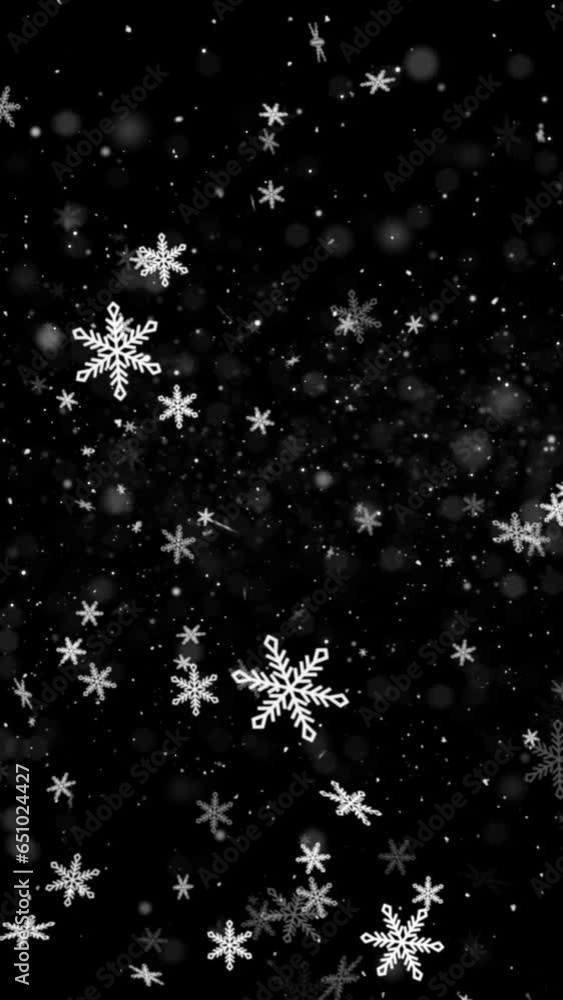 Realistic Vertical Resolution Snow and Snowflakes animation with seamless Loop, Useful for Mobile Videos, Reels, Stories, Winter and Christmas Theme Animation Realistic Vertical Resolution Snow and Snowflakes animation with seamless Loop, Useful for Mobile Videos, Reels, Stories, Winter and Christmas Theme Animation