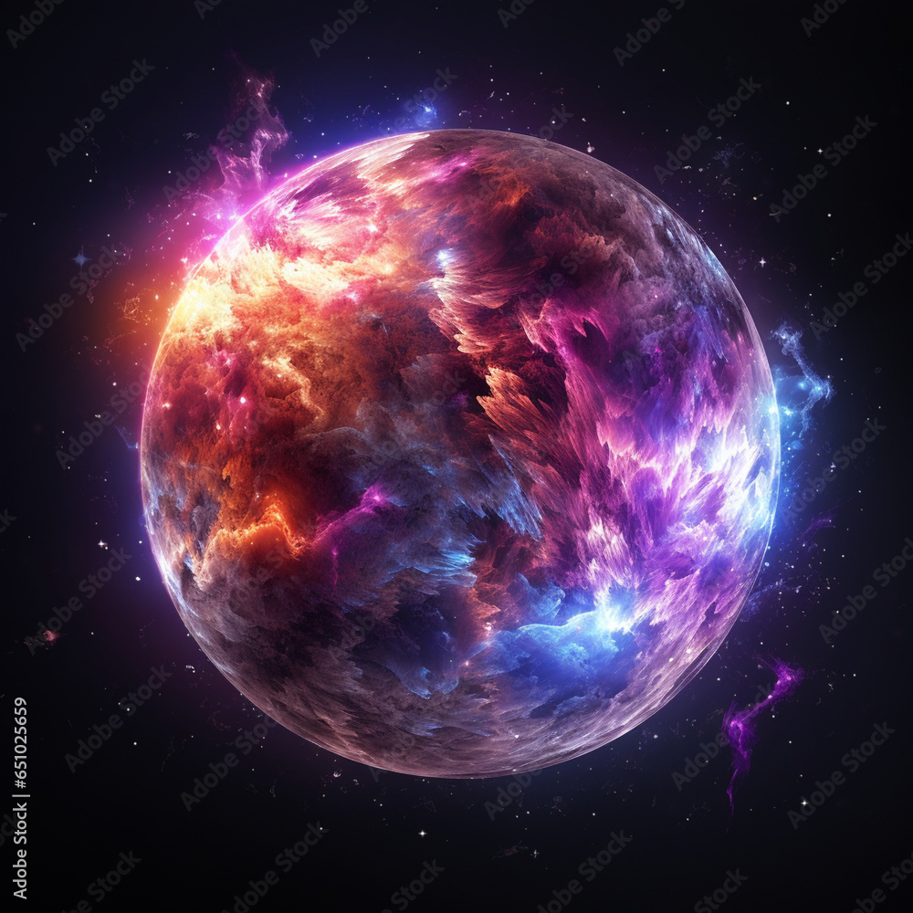 Huge Planets in Sky Nebula Photography