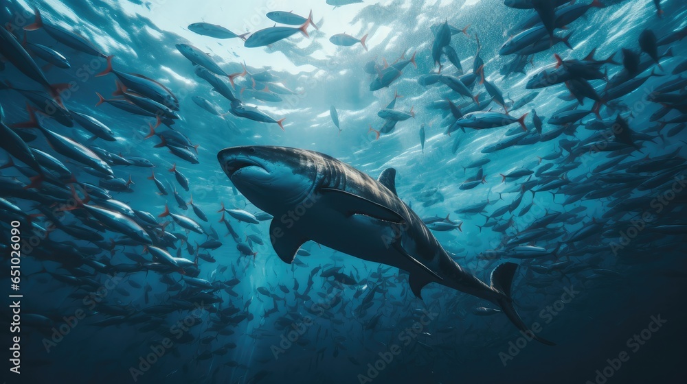 Fototapeta premium shark in the sea Generative AI