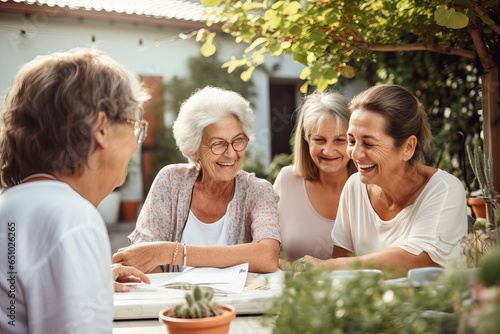 Group of senior woman happiness and conversation together