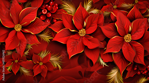 Flor de Nochebuena   Poinsettia  during Christmas