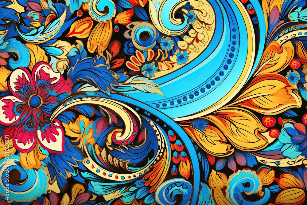 intricate paisley pattern, featuring vibrant colors and elegant details,Generated with AI intricate paisley pattern, featuring vibrant colors and elegant details,Generated with AI