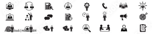 Recruitment icon set collection vector