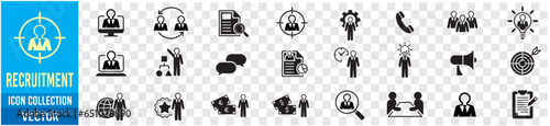 Recruitment icon set collection vector