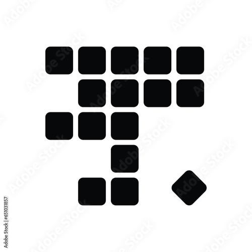 Black solid icon for scrabble