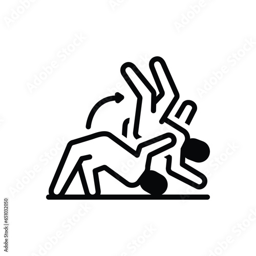 Black solid icon for wrestling 