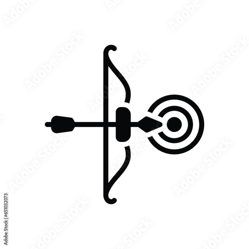 Black solid icon for archery 