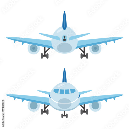 飛行機　正面と背後　タイヤあり
