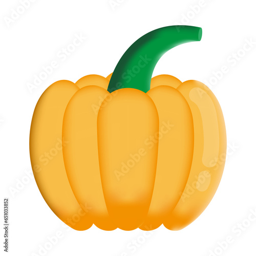 Illustration depicting an orange pumpkin, the main attribute of the Halloween holiday