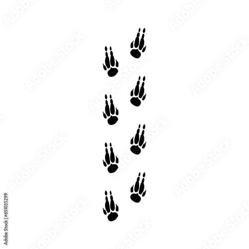 Dinosaur footprints icon vector. Dinosaur tracks illustration sign. Animals footprints symbol. Animals tracks logo.