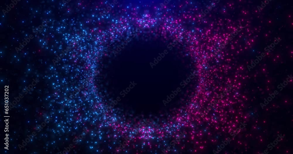 Abstract round sphere of shiny pink and blue particles of magical glow on a dark background, energy ball of bright dots, movement of a spherical ball. Seamless looping 4k video Abstract round sphere of shiny pink and blue particles of magical glow on a dark background, energy ball of bright dots, movement of a spherical ball. Seamless looping 4k video