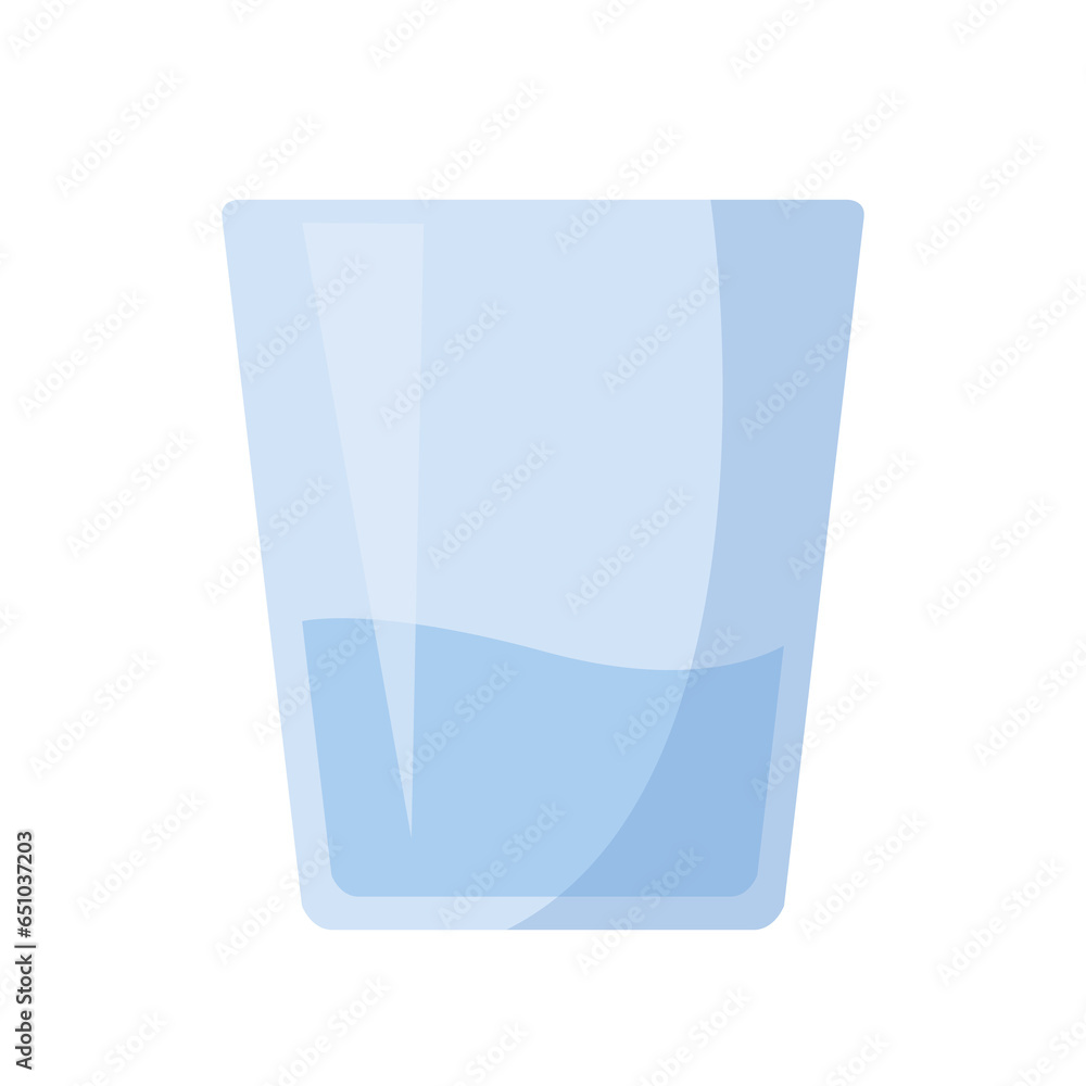 glass of water flat design isolated on white background glass of water flat design isolated on white background