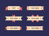 A collection of sleek, dark ribbons adorned with text for your use as isolated text placeholders in vector format.