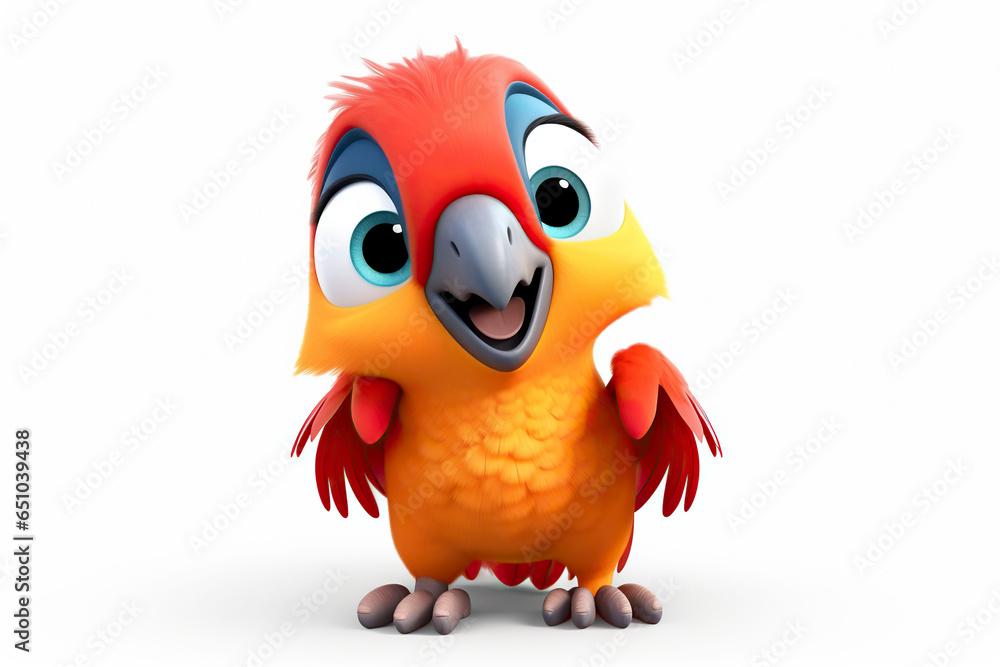 3d cute cartoon macaw parrot. 3d cute cartoon macaw parrot.