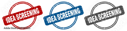idea screening stamp. idea screening sign. idea screening label set
