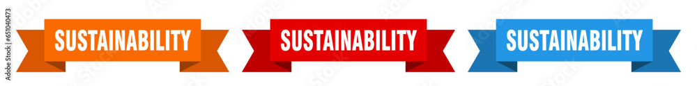 sustainability ribbon. sustainability isolated paper sign. banner sustainability ribbon. sustainability isolated paper sign. banner