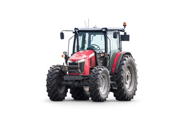 Acrylglasbilder Traktor Moderner roter Radtraktor freigestellt  © Dushlik