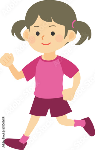 走る女の子のイラスト