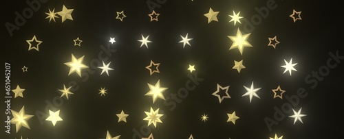 Shimmering Starry Christmas: Spectacular 3D Illustration Showcasing Falling Holiday Stars