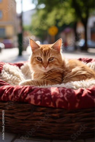 a very nice and comfortable cat bed on the street