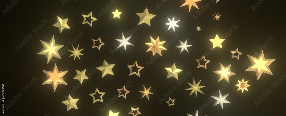 golden stars - 3d golden stars - 3d