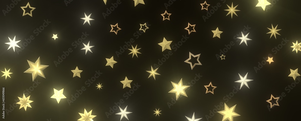 Festive Celestial Cascade: Mesmerizing 3D Illustration of Descending Christmas Stars Festive Celestial Cascade: Mesmerizing 3D Illustration of Descending Christmas Stars