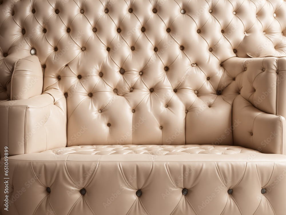 Obraz premium Luxury leather sofa with pillows. AI-Generated