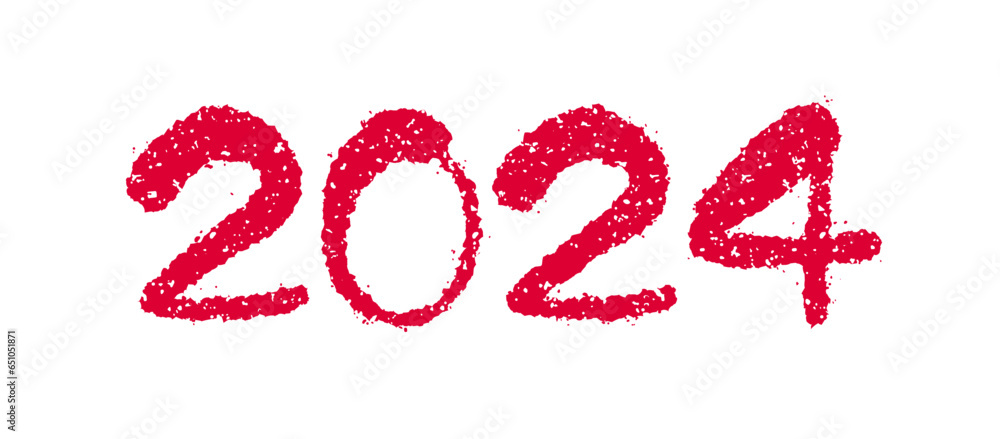 2024 new year greeting stamp illustration 2024 new year greeting stamp illustration