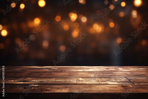 Old wood table background bockeh autumn