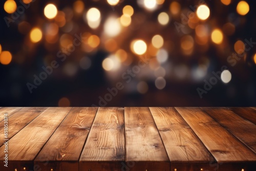 Old wood table background bockeh autumn