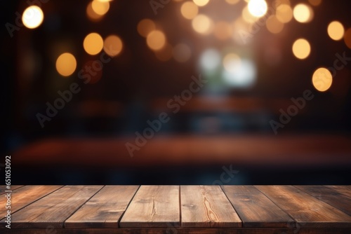 Old wood table background bockeh autumn