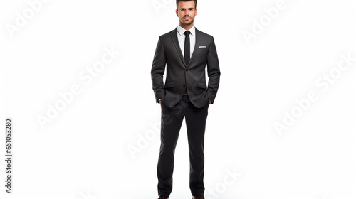 Businessman person in full height wearing a business suit isolated