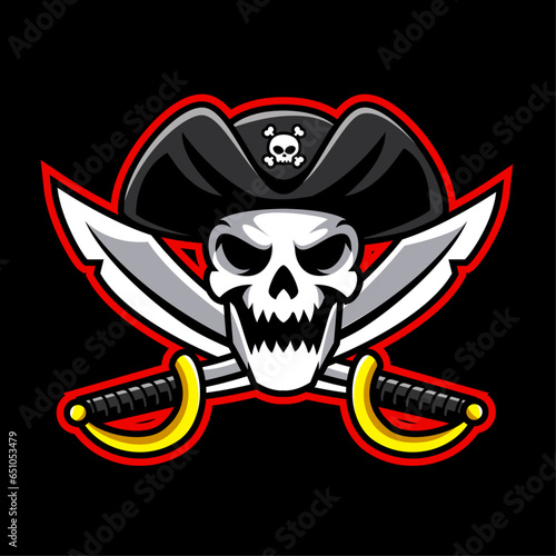 Dead Pirate mascot logo vector illustration