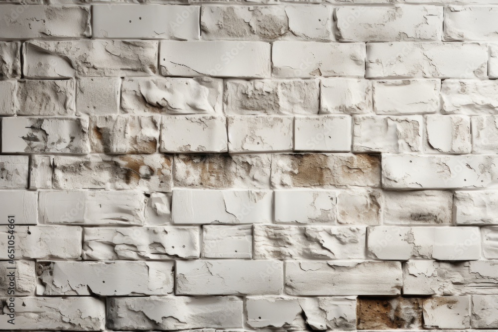 Fototapeta premium Red White Wall Background. Old Grungy Brick Wall Horizontal Texture. Brickwall Backdrop.
