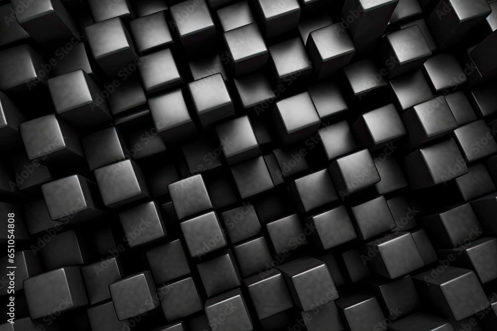 Fototapeta premium A black background with a set of cubes