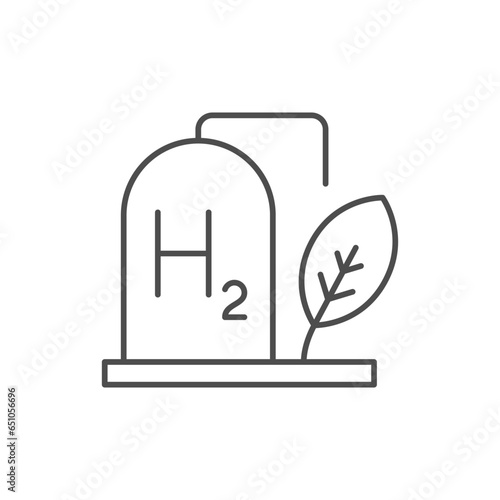 Hydrogen storage tank line icon