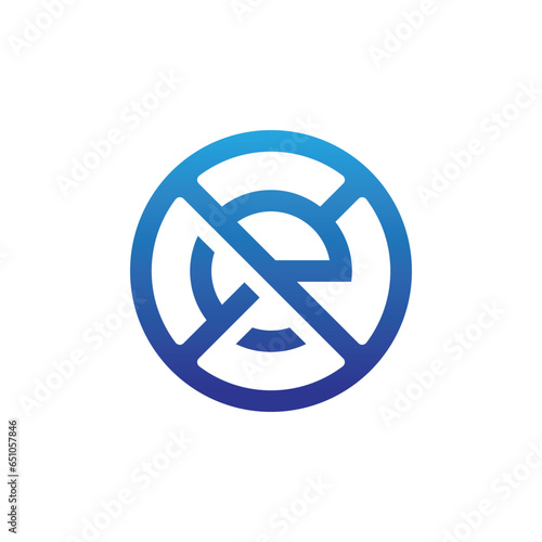 circular logo letter EX symbol, modern gradient design