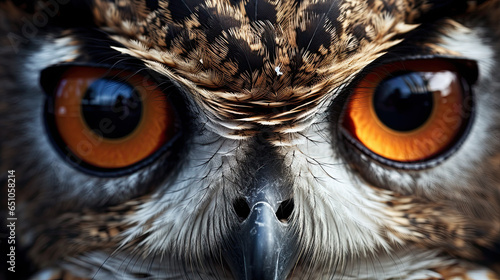 Owl headshot with closeup of face.