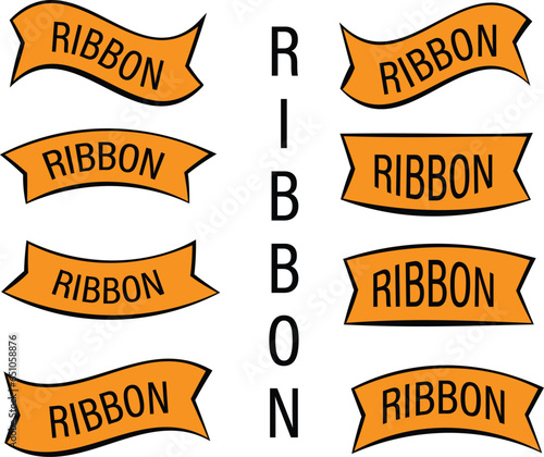 Ribbon, vintage ribbon vector illustration
