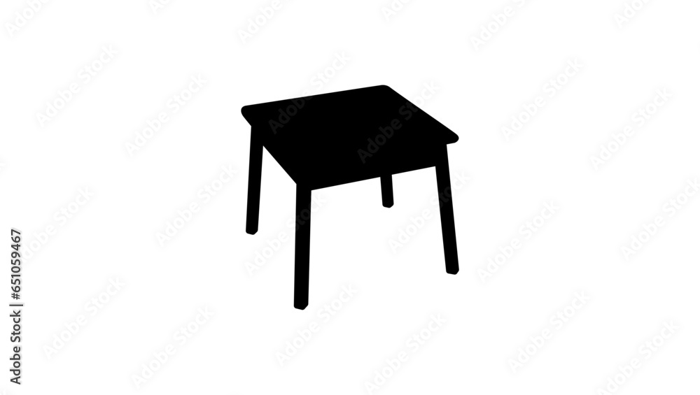 Wooden Square Table silhouette Wooden Square Table silhouette