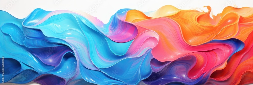 abstract marbled acrylic paint ink painted waves painting texture colorful background banner